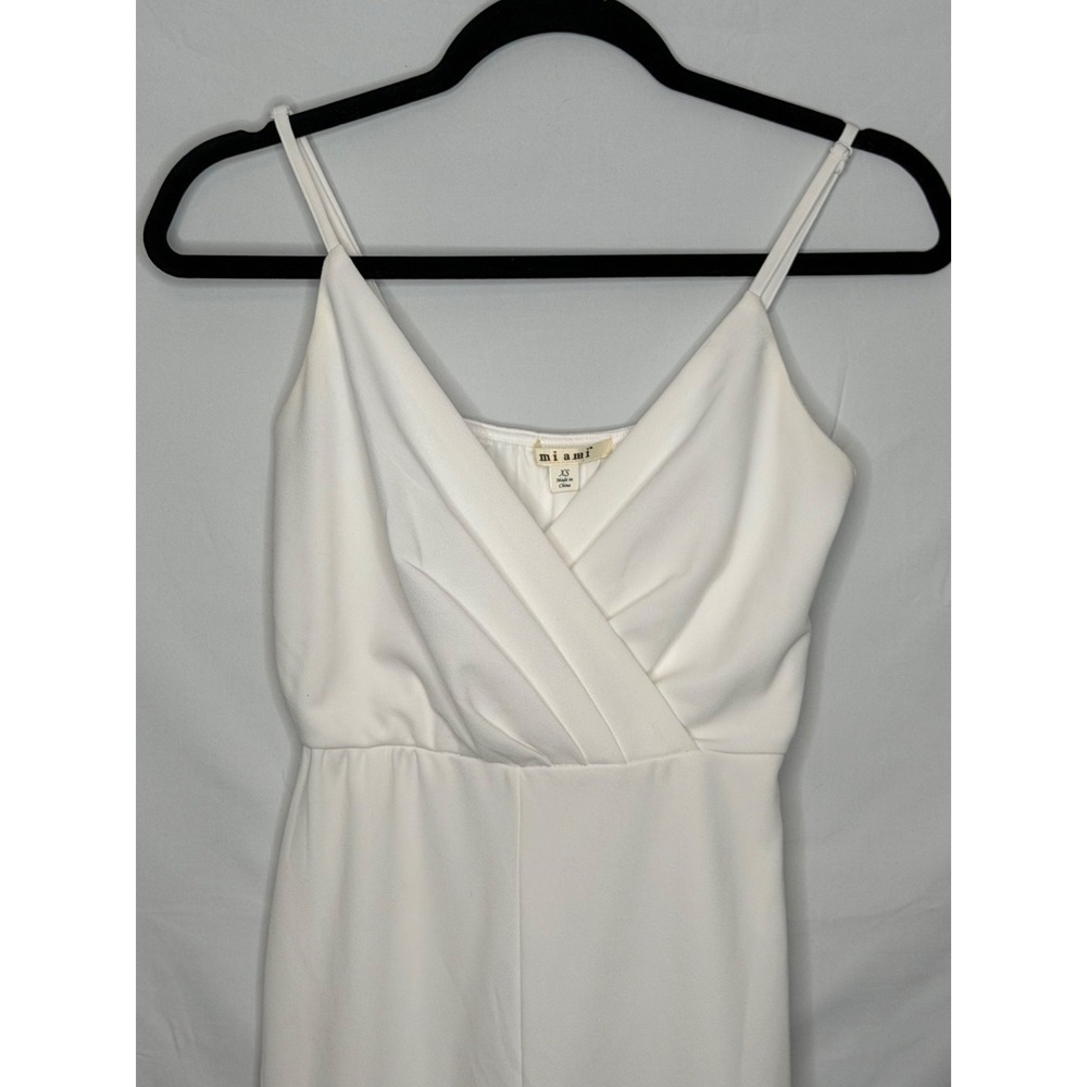 Mi ami White Wide Leg Jumpsuit XS Sleeveless‎ Faux Wrap Bridal Wedding Beach - Picture 4 of 7